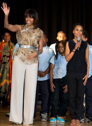 Michelle Obama Visits Va. School
