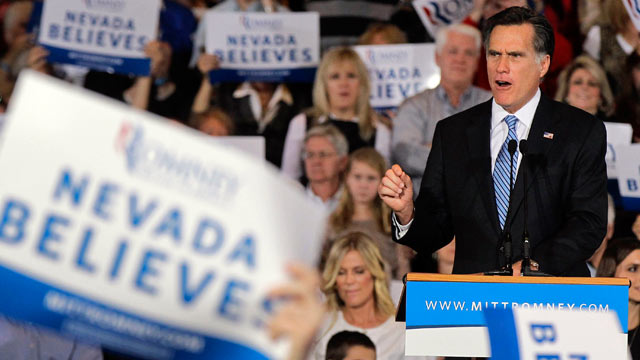 PHOTO:In this Feb. 4, 2012 file photo, Republican presidential candidate Mitt Romney speaks in Las Vegas. President Barack Obama and his Republican rival Mitt Romney are battling more than just each other in diverse and politically divided Nevada.