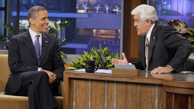 PHOTO: In this photo provided by NBC, President Barack Obama appears on "The Tonight Show" with Jay Leno Wednesday, Oct. 24, 2012, in Los Angeles.