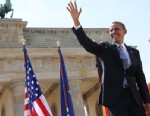 President Barack Obama, stands in front of Brandenburg Gate at Pariser Platz in Berlin, Germany, June 19, 2013.
