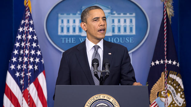 PHOTO: President Barack Obama talks about the Connecticut elementary school shooting, Dec. 14, 2012, in the White House briefing room in Washington.