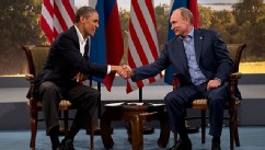 PHOTO: President Barack Obama and Russian President Vladimir Putin shakes hands in Enniskillen, Northern Ireland, June 17, 2013.