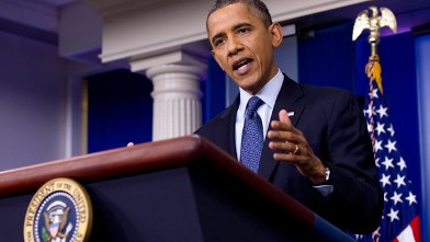 PHOTO: President Barack Obama talks about the economy, June 8, 2012, in the briefing room of the White House in Washington.