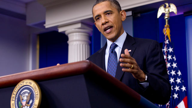 PHOTO: President Barack Obama talks about the economy, June 8, 2012, in the briefing room of the White House in Washington.