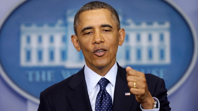 PHOTO: President Barack Obama speaks to reporters in the White House briefing room in Washington, March 1, 2013, following after meeting with congressional leaders regarding the automatic spending cuts.
