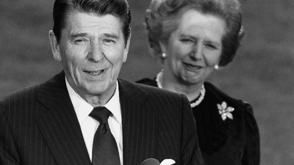 PHOTO: President Ronald Reagan alongside British Prime Minister Margaret Thatcher