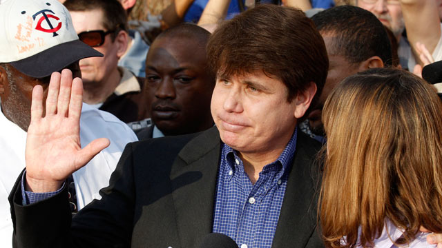 PHOTO: Former Illinois Gov. Rod Blagojevich, with his wife Patti at his side, speaks to the media, March 14, 2012 in Chicago.