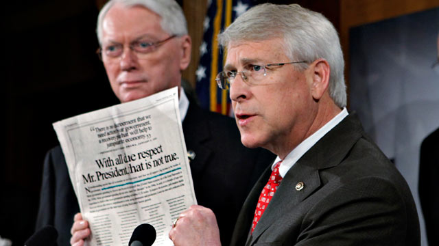 PHOTO: Sen. Roger Wicker, R-Miss., seen here on Jan. 29, 2009 received a letter with ricin or another poison on April 16, 2013.