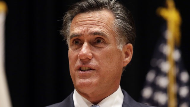 PHOTO: In this Sept. 17, 2012, photo, Republican presidential candidate and former Massachusetts Gov. Mitt Romney speaks to reporters in Costa Mesa, Calif.
