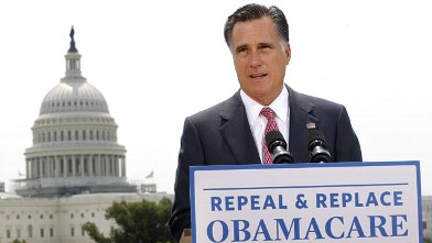 PHOTO: Republican presidential candidate, Mitt Romney speaks about the Supreme Court's health care ruling in Wash., D.C, June 28, 2012.