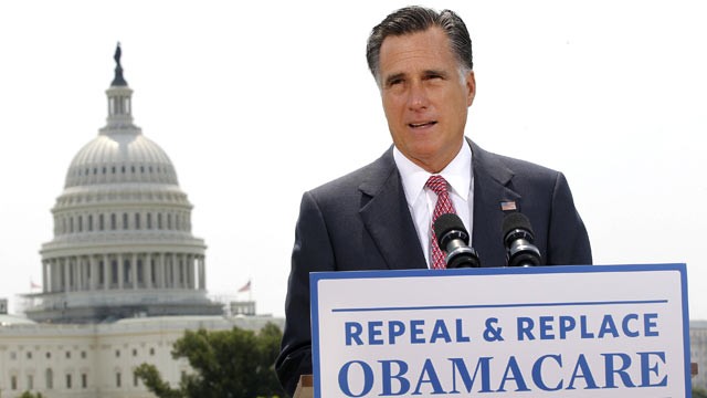 PHOTO: Republican presidential candidate, Mitt Romney speaks about the Supreme Court's health care ruling in Wash., D.C, June 28, 2012.
