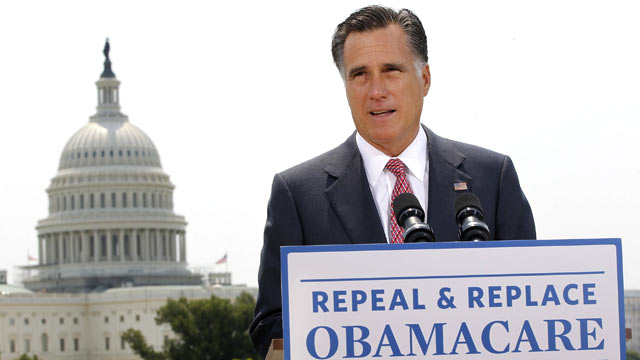PHOTO: Republican presidential candidate, Mitt Romney speaks about the Supreme Courts health care ruling in Wash., D.C, June 28, 2012.