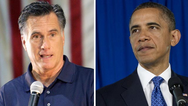 PHOTO: Former Mass. Gov. Mitt Romney speaks in Pataskala, Ohio, July 27, 2011. | President Barack Obama speaks about the economy and employing US military veterans at the Washington Navy Yard in Washington, DC, Aug. 5, 2011.