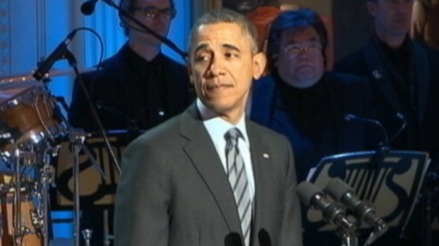 VIDEO: President Obama flubs the title of Aretha Franklins famous song during a musical event.