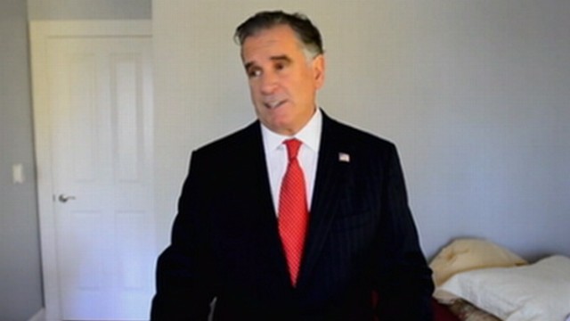 VIDEO: Drywall hanger Mike Cote is hoping to give up his day job with his resemblance to Romney.