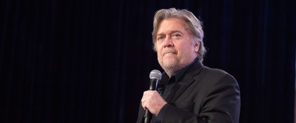 PHOTO: Steve Bannon speaks at the Values Voter Summit, a conference of Christian religious and social conservatives, at the Omni Shoreham Hotel in Washington, D.C., Oct. 14, 2017.
