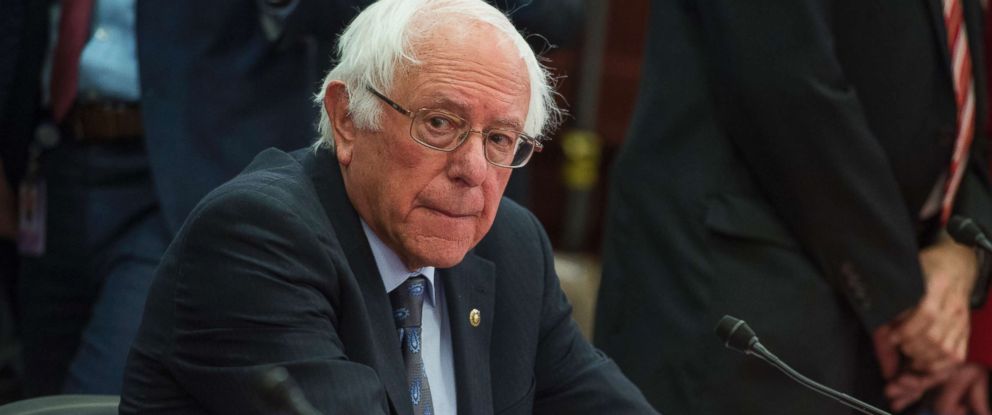 PHOTO: Sen. Bernie Sanders arrives for the Senate-House Conference Committee meeting on the Tax Cuts and Jobs Act in the Capitol, Dec. 13, 2017 in Washington, D.C. 
