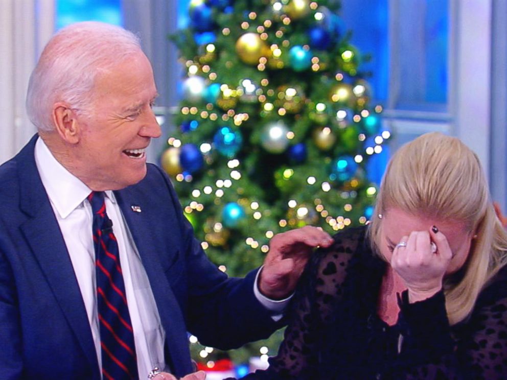 PHOTO: Former Vice President Joe Biden speaks to Meghan McCain on The View, Dec. 13, 2017.