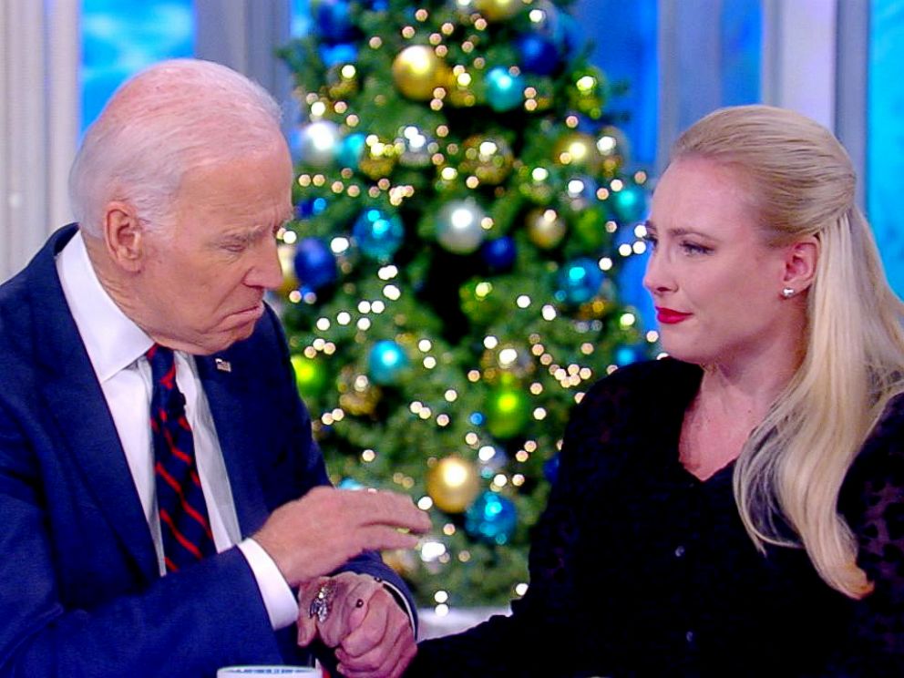 PHOTO: Former Vice President Joe Biden speaks to Meghan McCain on The View, Dec. 13, 2017.