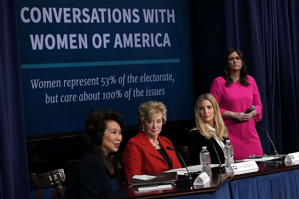PHOTO:Conversations with the Women of America panel at the South Court Auditorium of Eisenhower Executive Office Building, Jan. 18, 2018, in Washington, D.C.
