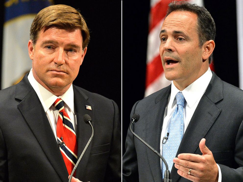 PHOTO: Kentucky Democratic gubernatorial candidate Jack Conway during the Kentucky Gubernatorial Debate Oct. 6, 2015, in Danville, Ky. Matt Bevin during the Kentucky Gubernatorial Debate Oct. 6, 2015, in Danville, Ky.