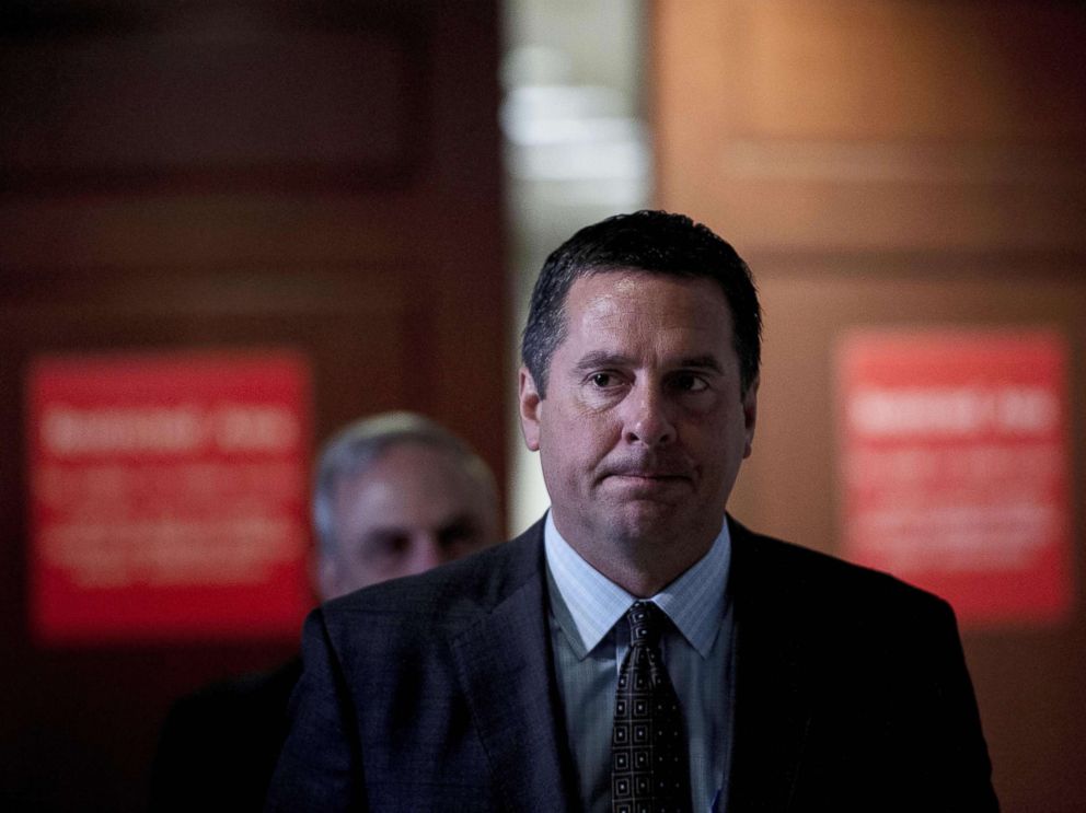 PHOTO: Rep. Devin Nunes leaves while Senior Advisor Jared Kushner meets with the House Intelligence Committee on Capitol Hill, July 25, 2017 in Washington, D.C.