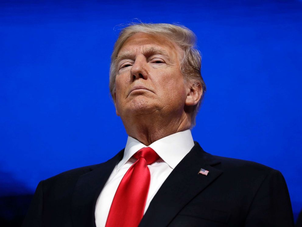 PHOTO: President Donald Trump arrives to delivers a speech to the World Economic Forum, Jan. 26, 2018, in Davos.
