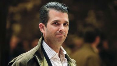 PHOTO: Donald Trump Jr., son of President-elect Donald Trump, walks from the elevator at Trump Tower in New York, Nov. 16, 2016. 