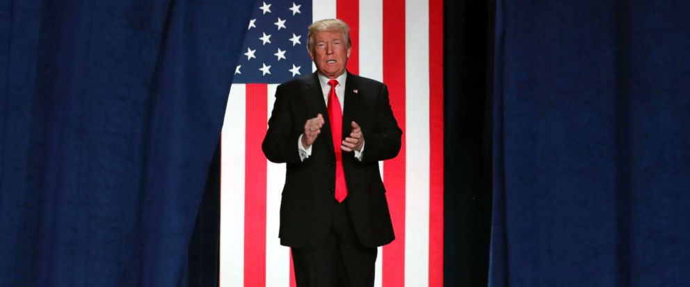 PHOTO: President Donald Trump arrives to speak about tax reform at the St. Charles Convention Center, Nov. 29, 2017, in St. Charles, Mo.