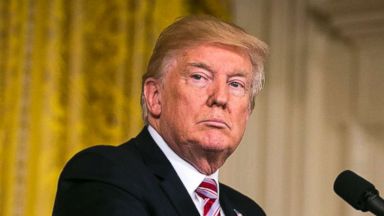 PHOTO: President Donald Trump during a news conference with Sheikh Sabah Al Ahmad Al Sabah, the emir of Kuwait, n the East Room of the White House in Washington, Sept. 7, 2017.