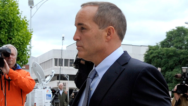 PHOTO: Andrew Young, former campaign aide to former U.S. Sen. John Edwards (D-NC), enters the Federal Courthouse for opening day of Edwards' criminal trial on April 23, 2012 in Greensboro, North Carolina.