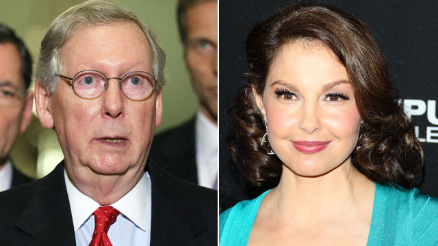 PHOTO: Senate Minority Leader Mitch McConnell will run an ad in Kentucky, 20 months before elections, targeting women voters and celebrity and possible Senate Candidate, Ashley Judd.
