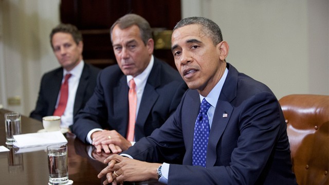 PHOTO: Barack Obama, John Boehner and Timothy Geithner