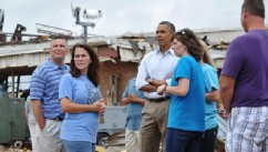 PHOTO: President Barack Obama visits the tornado affected Plaza Towers Elementary School on May 26, 2013 in Moore, Okla.