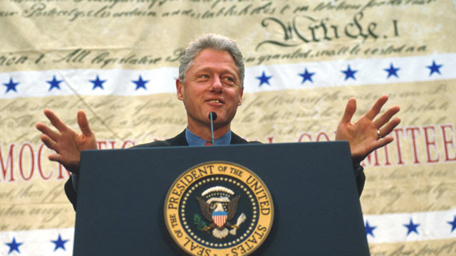 PHOTO: President Clinton speaks at a Democratic National Committee Fundraiser,Denver, CO, Nov. 22, 1997.