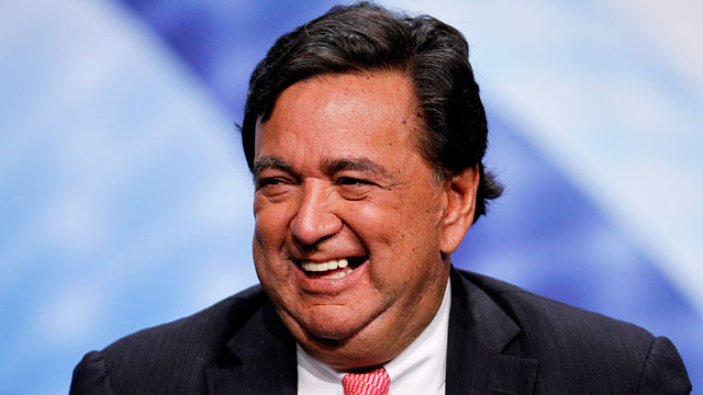 PHOTO: Bill Richardson, former governor of New Mexico, laughs during the 2012 CERAWEEK conference in Houston, Texas on March 9, 2012.