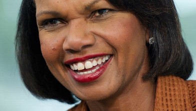 PHOTO: Condoleezza Rice, former U.S. secretary of state, speaks during a Bloomberg Television interview inside the Bloomberg Link during the Republican National Convention (RNC) in Tampa, Florida, U.S., on Aug. 30, 2012.