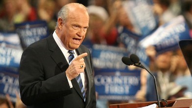 PHOTO: Actor and former U.S. Sen. Fred Thompson speaks on day two of the Republican National Convention,St. Paul, Minnesota, Sept. 2, 2008.