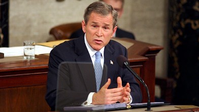 PHOTO: President George W. Bush during his first State of the Union address to a joint session of Congress, Jan. 29, 2002.