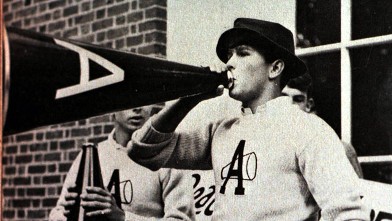 PHOTO: President George W. Bush is seen as a cheerleader at Phillips Academy in Andover MA., in a 1964 school archive photo.