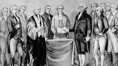 PHOTO: The inauguration of George Washington as the first President of the United States.