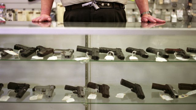 PHOTO: A majority of Americans favor such gun control measures as banning assault weapons and expanding background checks on those who buy guns and ammunition, with support for banning high-capacity ammunition magazines at a new high in ABC News/Washingto