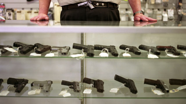 PHOTO: A majority of Americans favor such gun control measures as banning assault weapons and expanding background checks on those who buy guns and ammunition, with support for banning high-capacity ammunition magazines at a new high in ABC News/Washingto