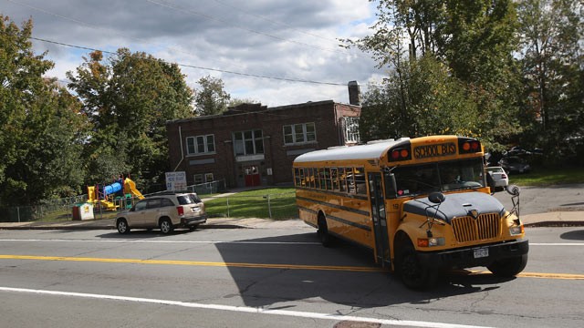 PHOTO: A school bus takes children home following class at the federally-funded Head Start school in this September 20, 2012 file photo in Woodbourne, New York.