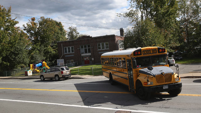 PHOTO: A school bus takes children home following class at the federally-funded Head Start school in this September 20, 2012 file photo in Woodbourne, New York.