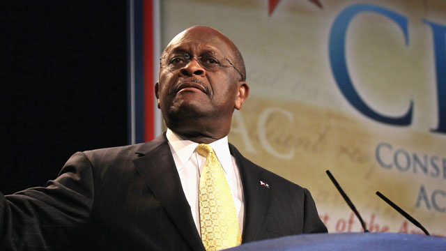 PHOTO: Former Republican Presidential Candidate Herman Cain speaks to guests at the Conservative Political Action Conference (CPAC) at the Donald E. Stephens Convention Center on June 8, 2012 in Rosemont, Illinois.
