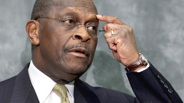 PHOTO: Republican presidential candidate and former CEO of Godfathers Pizza Herman Cain participates in a discussion with members of the Congressional Health Care Caucus on Capitol Hill, Washington, DC, Nov. 2, 2011.