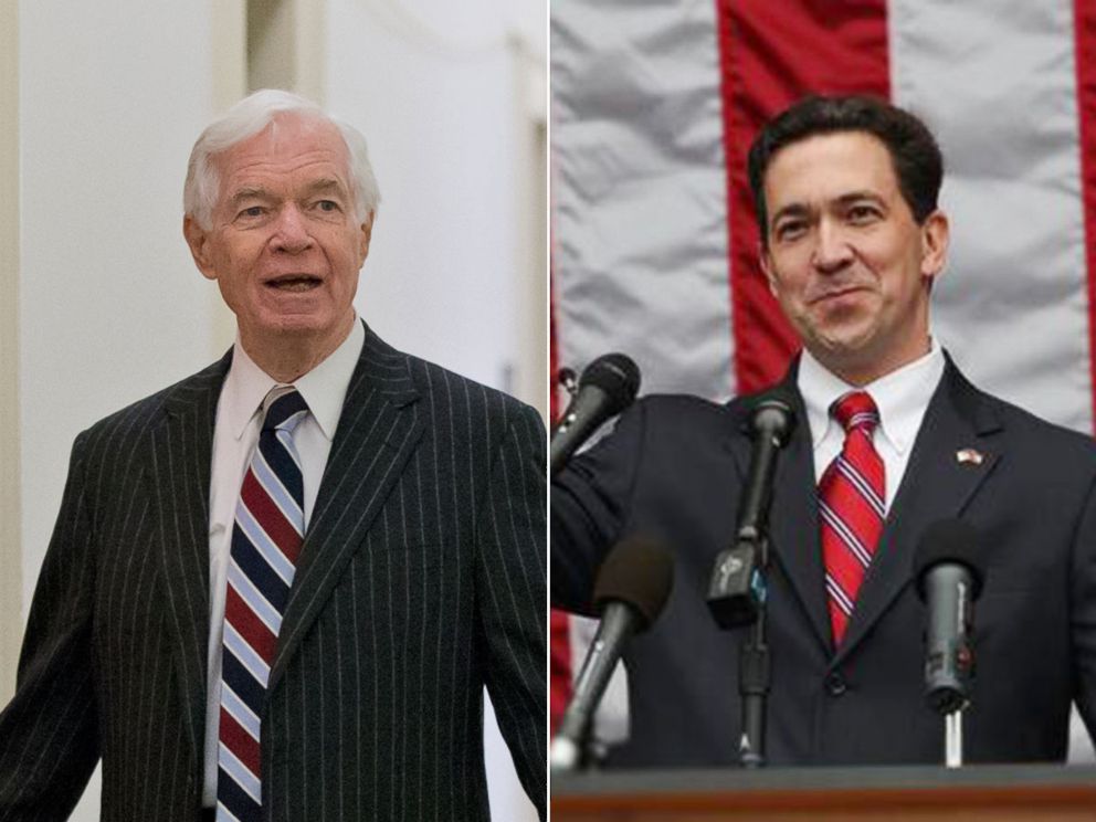 PHOTO: Sen. Thad Cochran, left, ranking Republican on the Senate Agriculture Committee, on Dec. 4, 2013, on Capitol Hill and Chris McDaniels, right in an undated photo from his website.