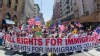 Demonstrators seeking change in immigration policy march on May Day in Los Angeles, May 01, 2013.