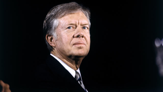 PHOTO: President Jimmy Carter campaigning in Oct. 1980 in Boston, Mass.